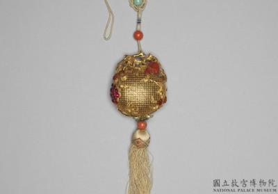 图片[2]-Openwork gold filigree fragrance pouch with gem inlay in the form of a pomegranate, Qianlong reign (1736-1795), Qing dynasty-China Archive